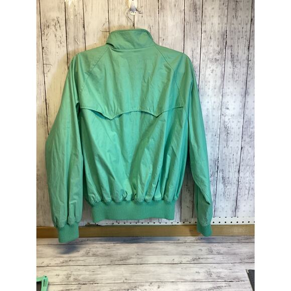 Vintage Polo by Ralph Lauren Aqua Blue Harrington Jacket Lined Knit Rib Size L - Picture 3 of 5